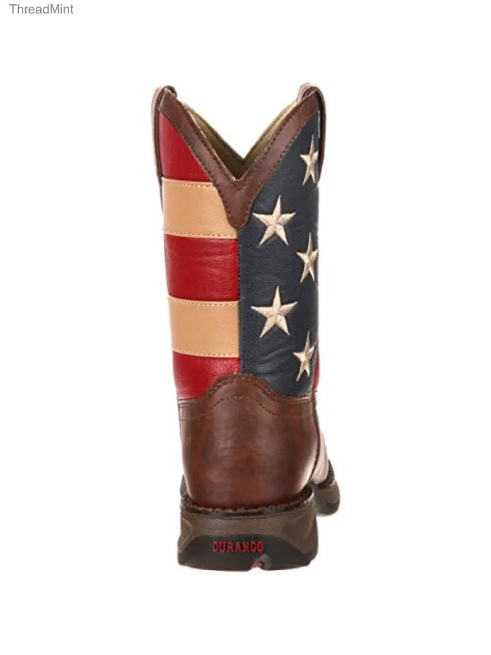 Kids Western Cowboy Boots Faux Leather Square Toe Pull-On